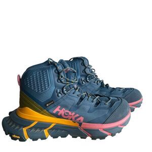 Hoka Tennine Hike GTX Shoes Moroccan Blue Saffron MBSF 1113511 Women's Size 9B